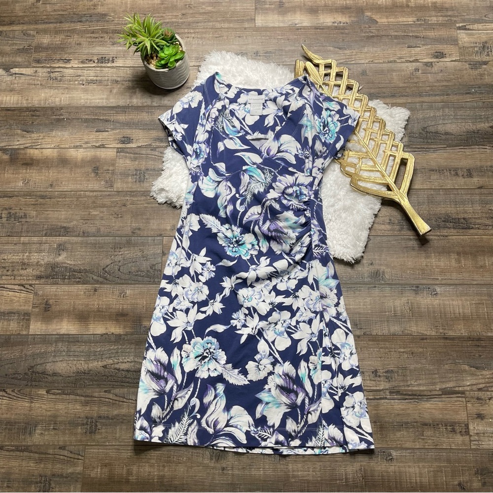 Soft‎ Surroundings Faux Wrap Gathered Floral Dress
